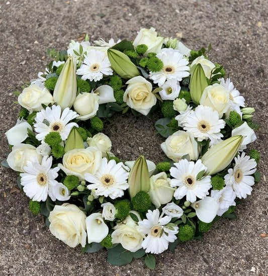 Funeral - Large White Wreath