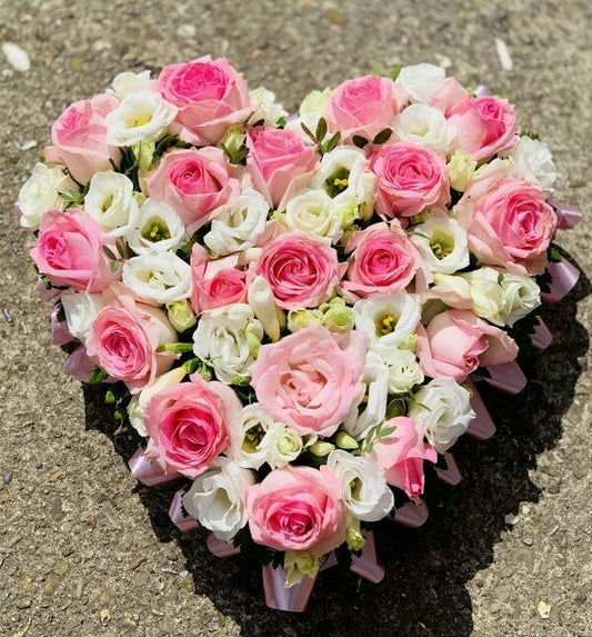 Funeral -  Pink & Cream Heart
